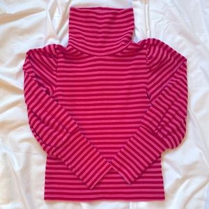 Gap Kids Pink and Red Striped Turtleneck Size Small